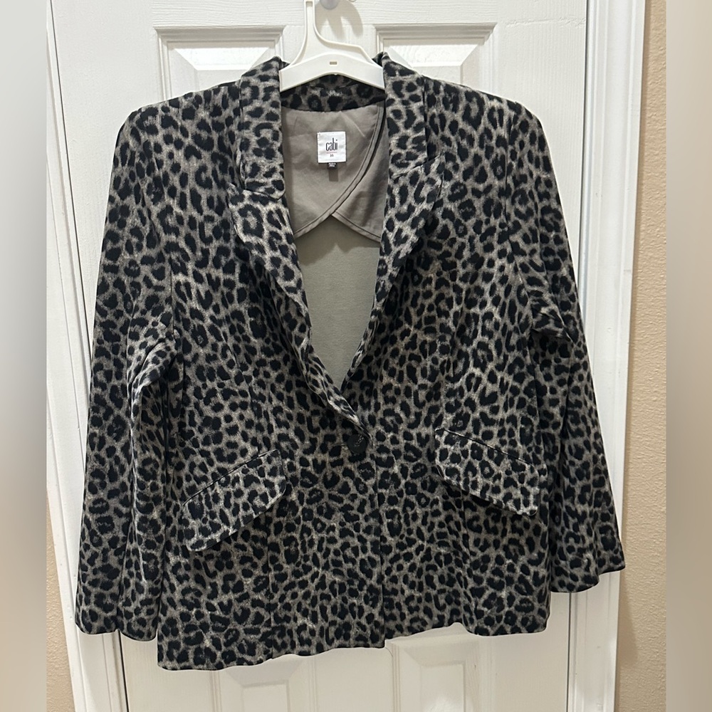 CABI Jungle Blazer Jacket Animal Print Size 16 - Picture 14 of 14